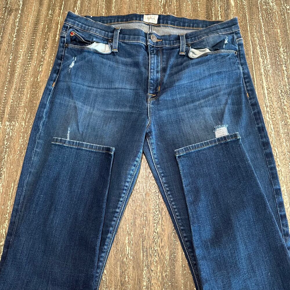 Hudson Mid Rise Nico Super Skinny Stretch Denim Jeans Distressed Womens Size 32